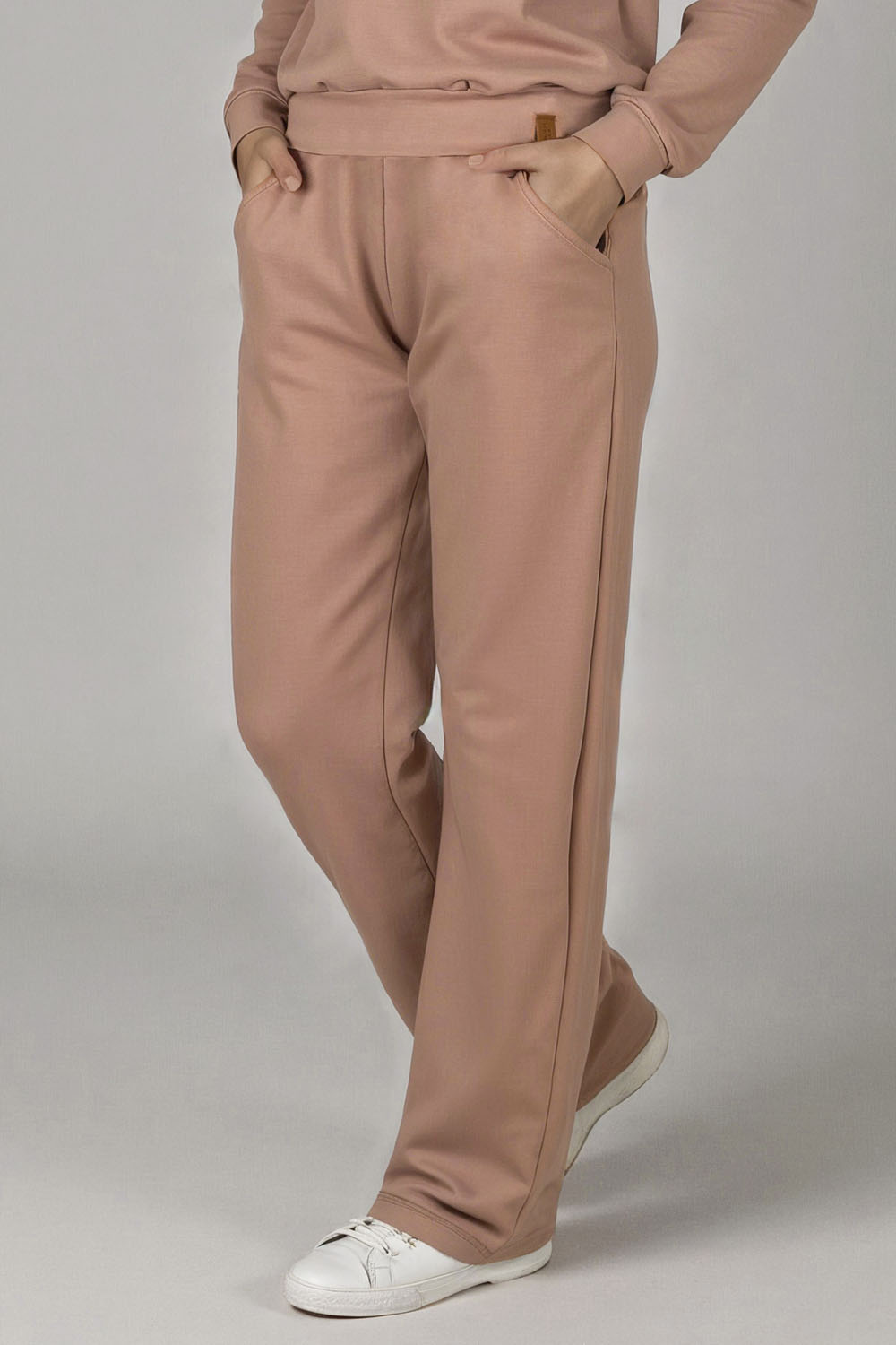 Vivisence Women's Sweatpants Wide Leg Lounge Relaxed Fit High Waist Knit Trousers With Elastic Waistband And Side Pockets Ideal For Casual Everyday Or Homewear Looks 9102, Beige