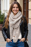 Vivisence Damenschal Weiche Warme Strickoptik Für Stilvolle Wintertage, Grau