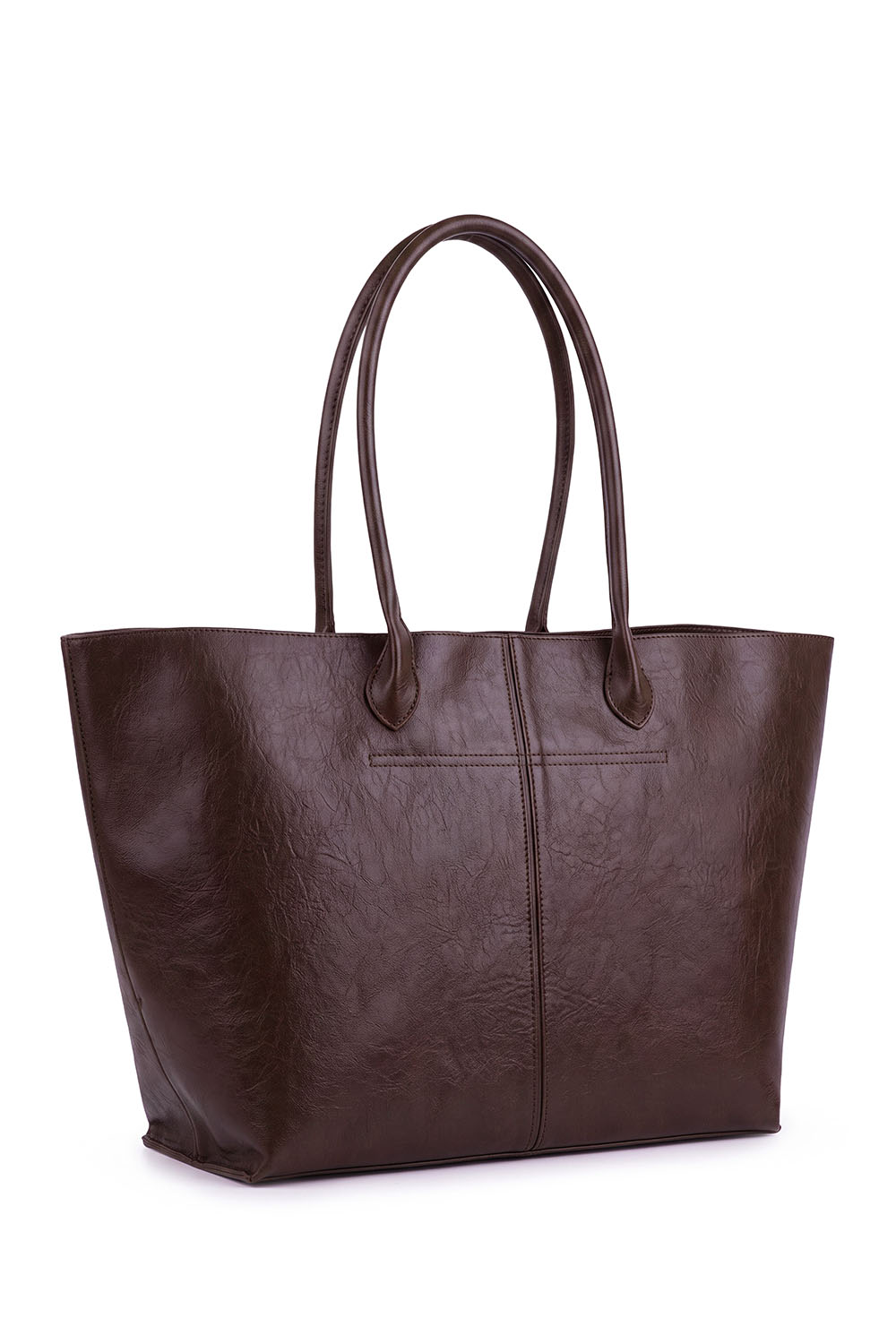 Vivisence Shoulder Bag Women Polyurethane Large Shopper Tote, brown