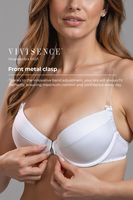 Vivisence Push Up BH Damen Silikonträger Rückenfrei Formbügel Frontverschluss 1012/1, weiß