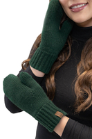 Vivisence Femme Ensemble Bonnet Pompon Écharpe Moufles Chaud Hiver Élégant, vert