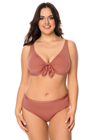 Vivisence Bikinislips Dame Bademode musterlos normaler Bund Setteil EU 3001, dunkelrosa