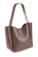 Vivisence Schultertasche Damen Magnetverschluss Alltag Komfort und Eleganz, Braun