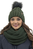Vivisence Knitted Loop Scarf Double Folded Warm Ideal For Winter 7103, green