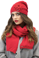 Vivisence Bonnet Femme Coupe Classique Chaud Et Confortable En Laine 7010, rouge