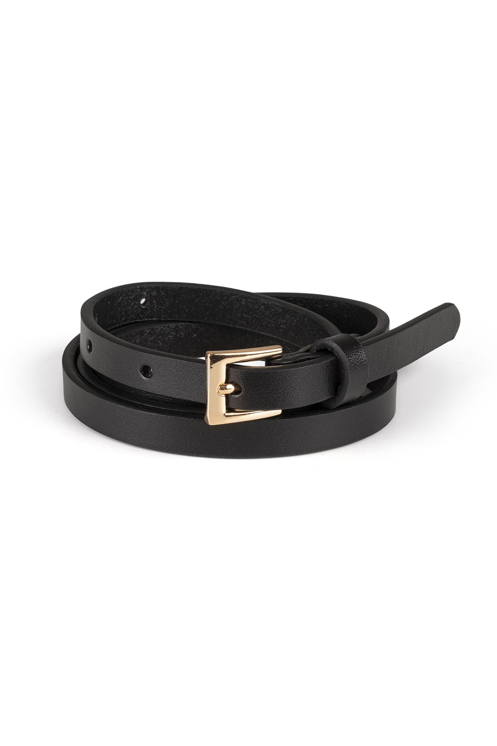 Vivisence Women's Skinny Leather Belt 1cm Thickness Ideal For Every Outfit P0003, black