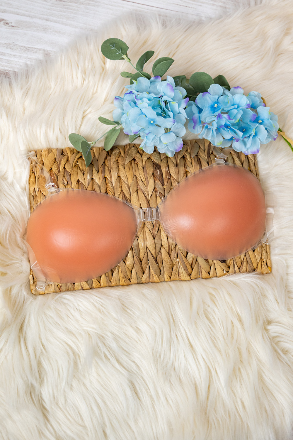 Vivisence smooth removable straps self adhesive silicone bra 1066, skin-coloured