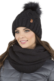 Vivisence Bonnet À Pompon Femme Chaud Et Doux Idéal Pour L’Hiver 7014, noir