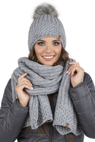 Vivisence Écharpe Tricotée Femme Classique Douce Et Chaude Pour L’Hiver 7016S, gris clair