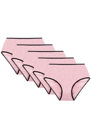 Vivisence Culotte Classique Slip pour Femme Lot de 5 Figi Silhouette Élégante 4016, bande noire: rose 5-pack