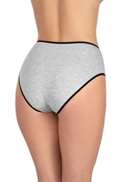 Vivisence Culotte Classique Slip pour Femme Lot de 3 Figi Silhouette Élégante 4017, bande noire : gris/rose/gris foncé