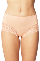 Vivisence Dame Slip Unterhose Spitze Bund Gummispitze Unterwäsche klassisch 4008, beige