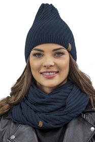 Vivisence Damen Loopschal Zweifach Gefaltet Ideal Für Kalte Wintertage 7017S, dunkelblau