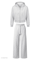 Vivisence Damen Jogginganzug Jacke Mit Reißverschluss für Komfort und Taschen, Grau