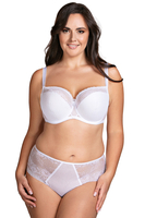 Vivisence Soutien-Gorge Semi-Rembourré Élégant Dentelle Florale Bretelles Réglables Maintien Optimal Sans Baleines Latérales Idéal Comme Cadeau, blanc