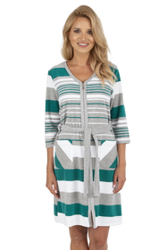 Vivisence femme peignoir classique et élégant  5013 - fabriqué en UE, gris