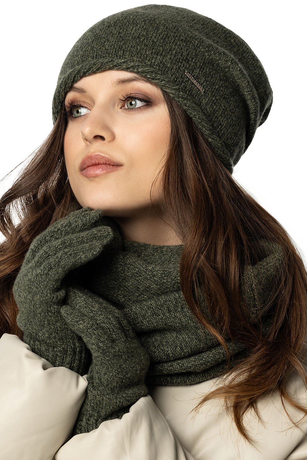 Vivisence Écharpe Tube Femme Hiver Moderne Et Confortable Pour Journées Froides 7108, vert mélange