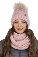 Vivisence Écharpe Tube Tricotée Femme Chaude Et Confortable Pour L’Hiver 7103, rose poudré