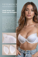 Vivisence Push Up BH Damen Silikonträger Rückenfrei Formbügel Frontverschluss 1012/1, weiß