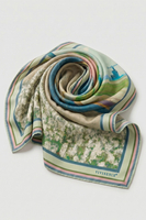 Vivisence Women Silk Scarf Hand Rolled Edges Versatile Elegant Style for Everyday, green