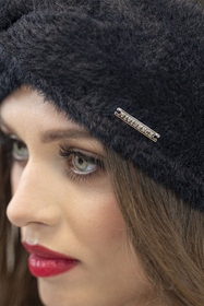 Vivisence Fluffy Lined Twisted Headband For Women Warm Autumn Winter 7093, black