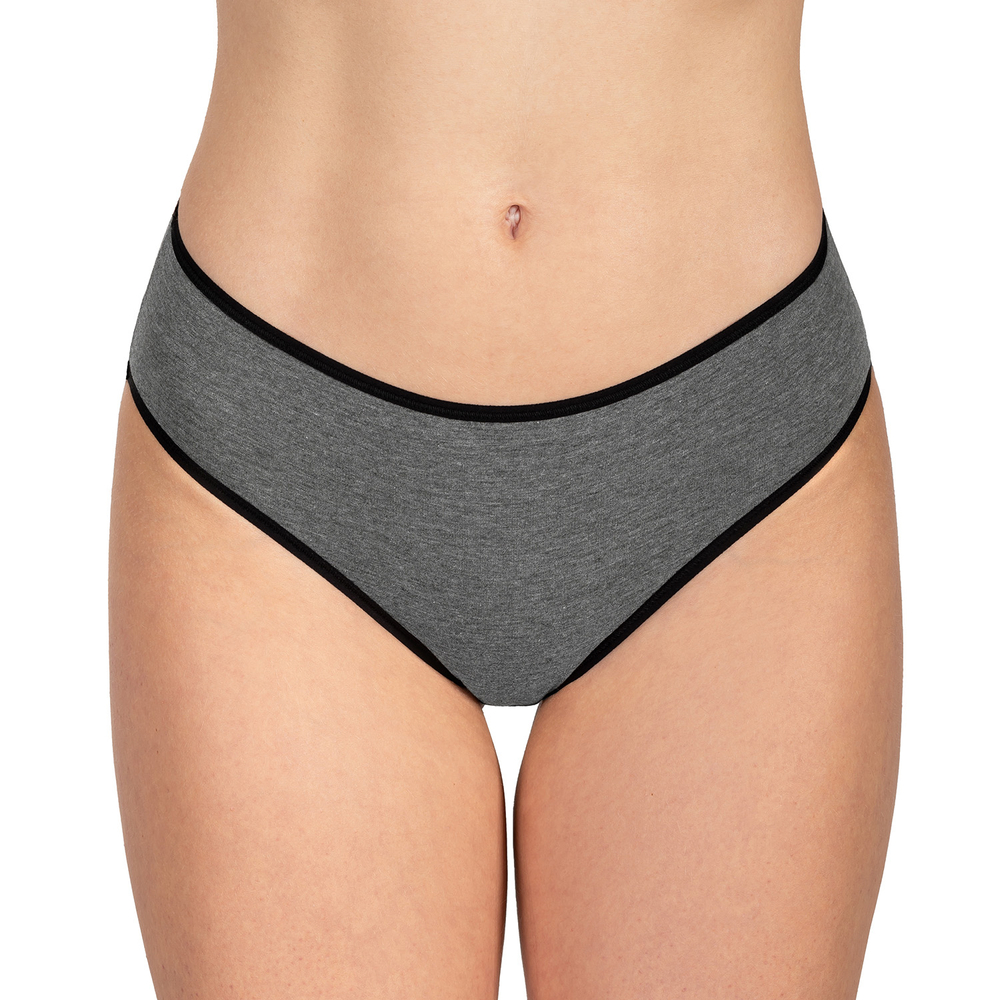 Vivisence smooth ladies briefs 4016, black band: graphite