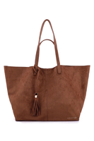 Vivisence Large Women's Shoulder Bag Polyester Shopper Tote Handbag, brown