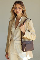 Vivisence Damen Umhängetasche Verstellbarer Schultergurt Vordertasche, Braun