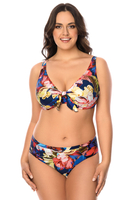 Vivisence Bikini Oberteil Damen Bügel Schleife Formend Stützfunktion 3203, dunkelblaue Blumen