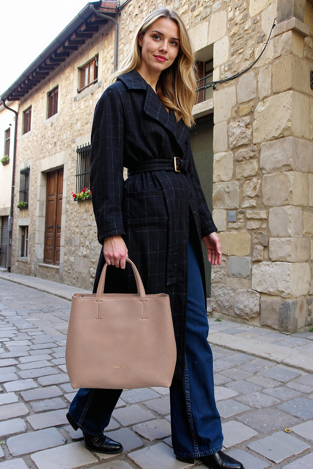 Vivisence Sac a Main Femme Bandoulière Réglable Élégant Style Et Confort, beige