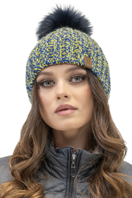 Vivisence Winter Bommelmütze für Damen Herbst Frauen Wintermütze mit Bommel Antistatischem Innenfutter Perfekte Passform für Kalte Wintertage Modell 7086, gelb
