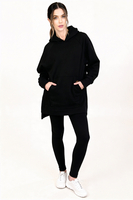 Vivisence Femme Ensemble Legging Et Sweat À Capuche Coton Élasthanne Confort, noir