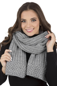 Vivisence Écharpe Tricotée Femme Classique Douce Et Chaude Pour L’Hiver 7016S, gris clair