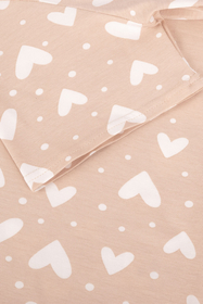 Vivisence Damen Pyjama Baumwolle Herzmuster Komfort Für Jede Nacht 2048, Hellbeige