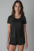 Vivisence Femmes Pyjama Viscose Coupe Ample Confort Respirant Pour La Nuit 2042, noir