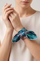 Vivisence Damen Seidentuch Handgerollte Kanten Aus Seide Sanfter Komfort, grün/rosa