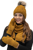 Vivisence Moufles Femme Hiver Confort Pour Les Journées Froides 7015, jaune foncé