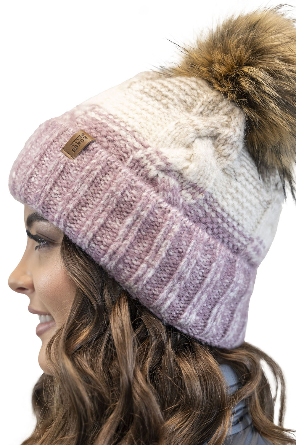 Vivisence Damen Bommelmütze Winter Fleecefutter Bommel Perfekte Passform 70101, Pink