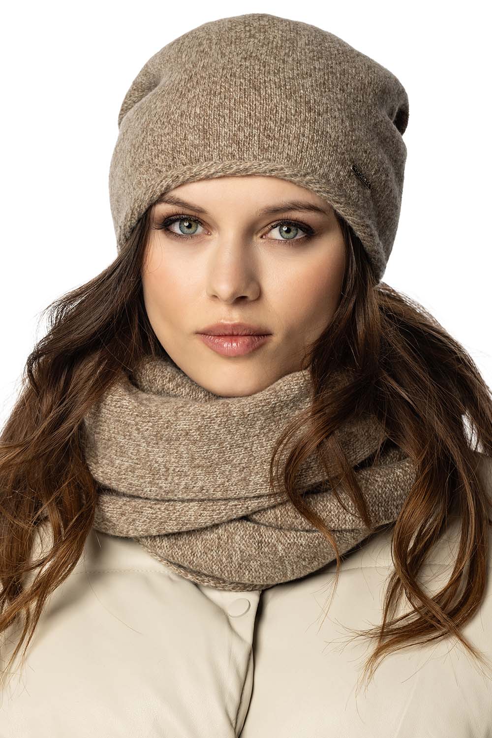 Vivisence Women's Winter Set Including Hat Scarf And Gloves With Perfect Fit Design Warm And Soft Woolen Yarn Insulated Lining Ideal For Cold Winter And Autumn Days, beige melange