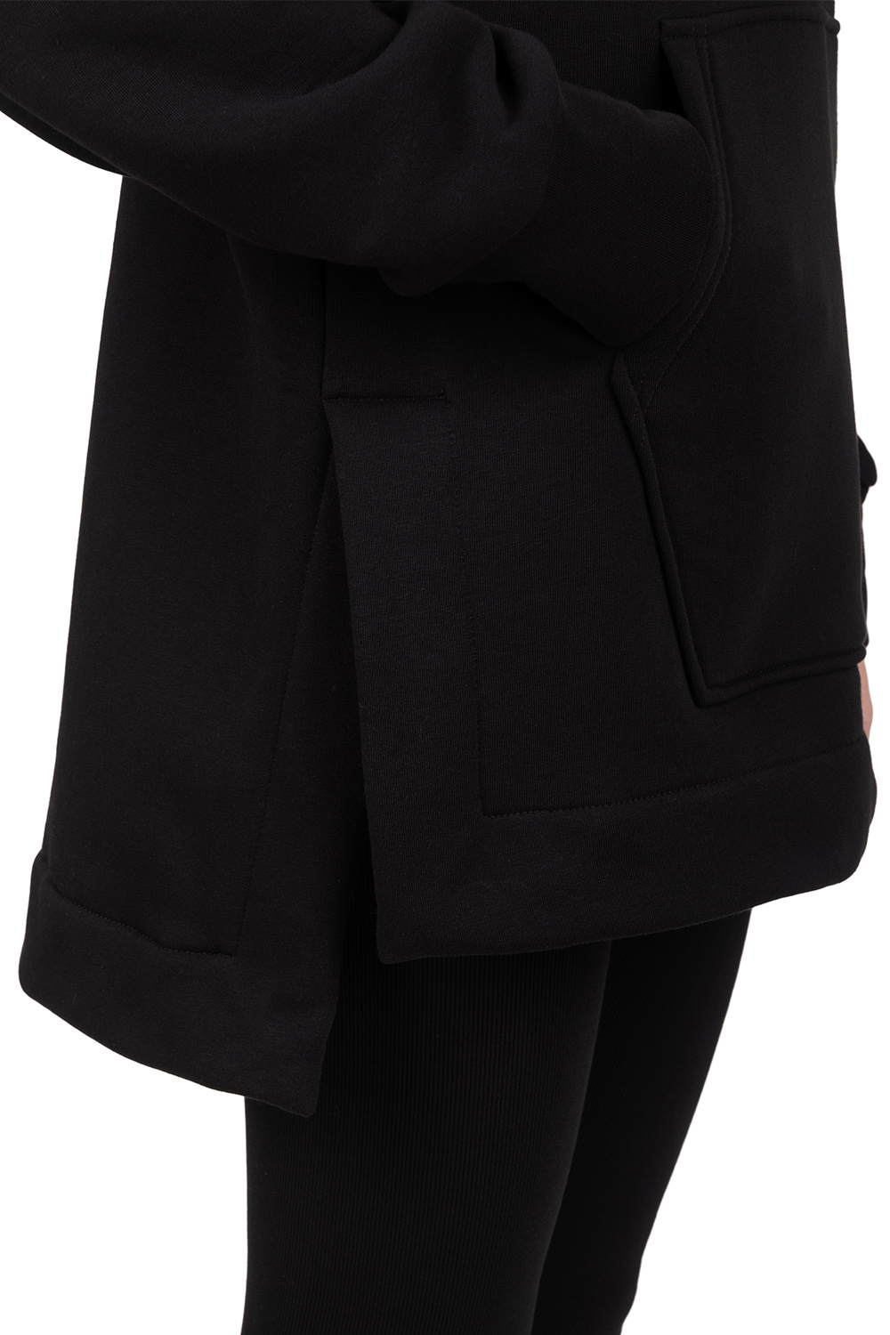 Vivisence Damen Kapuzenpullover Weiche Baumwolle Mit Tasche Für Alltag, Schwarz