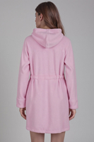 Vivisence Peignoir Femme Court Zippé Capuche Poches Doux Confort Maison 5012, rose