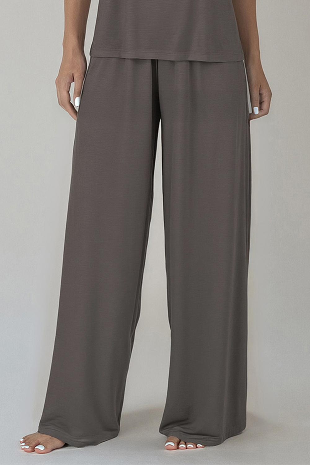 Vivisence Damen Pyjamahose Viskose Gummibund Komfort Für Die Nacht 2102, Grau