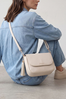 Vivisence Femme Sac Bandoulière Réglable Compact Fermoir Magnétique Pour Tous Les Jours, écru