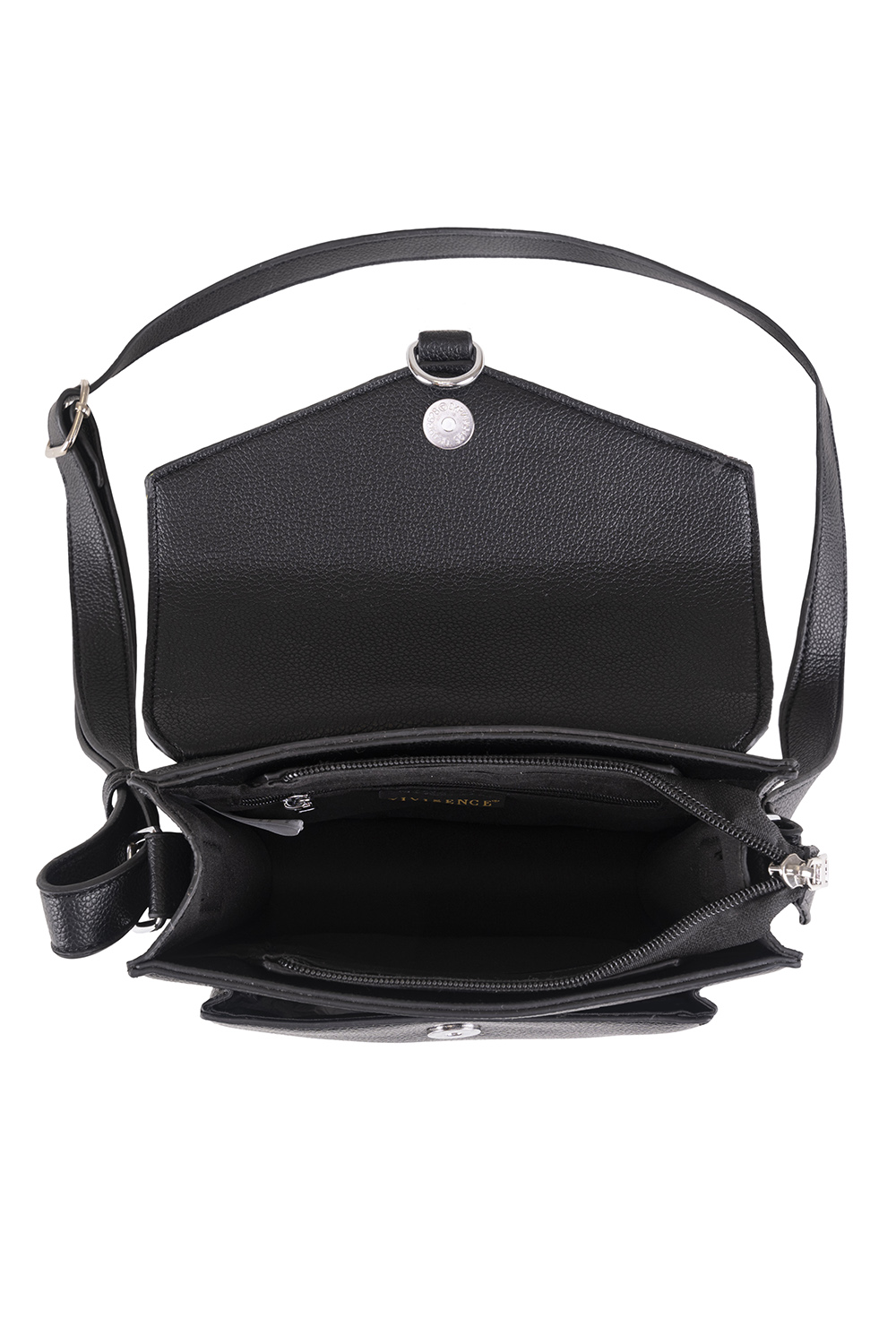 Vivisence Umhängetasche Damen Magnetverschluss Elegante Metalldekorationen, Schwarz