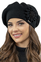 Vivisence Béret Femme Automne Hiver Avec Détail Délicat Et Style Douillet 7048, noir