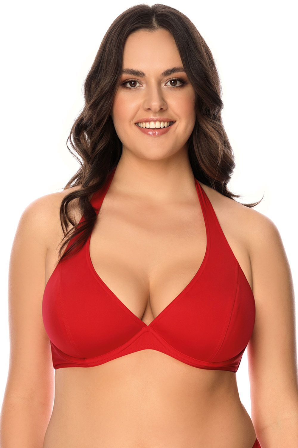 Vivisence Dame Bikini BH Oberteil Soft Musterlos Bademode Strandmode 3215, rot