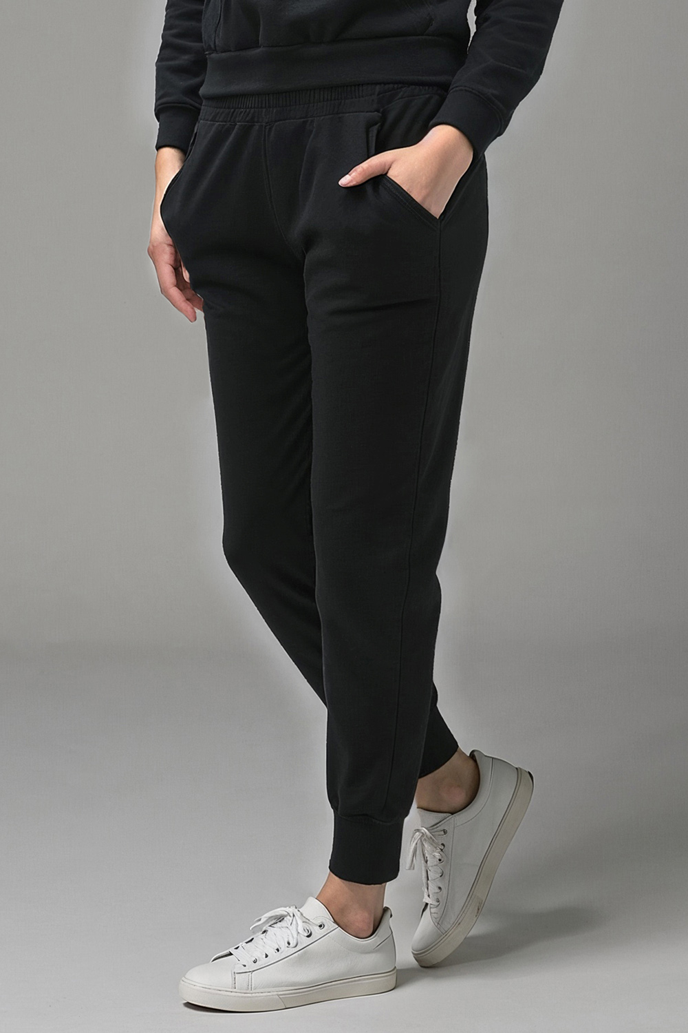 Vivisence Womens Sweatpants Cotton Ribbed Cuffs Loungewear Casual 9103,