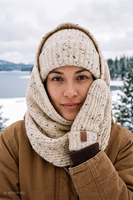 Vivisence Damen Beanie gerippt mit Umschlag weich und warm, cremig