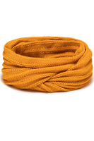 Vivisence Damen Schal Winter Loop Modischer Gemütlich Wärmendem Garn Doppelt 7019S, honig